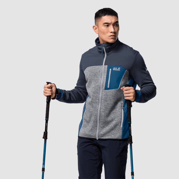 Chamarra Polar Jack Wolfskin Sky Peak Hombre Azules Mexico-6542738